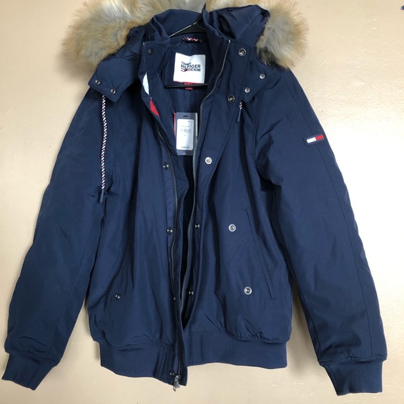 Tommy Hilfiger Other - Tommy Hilfiger navy blue puffer jacket w/fur trim